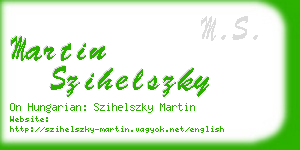 martin szihelszky business card